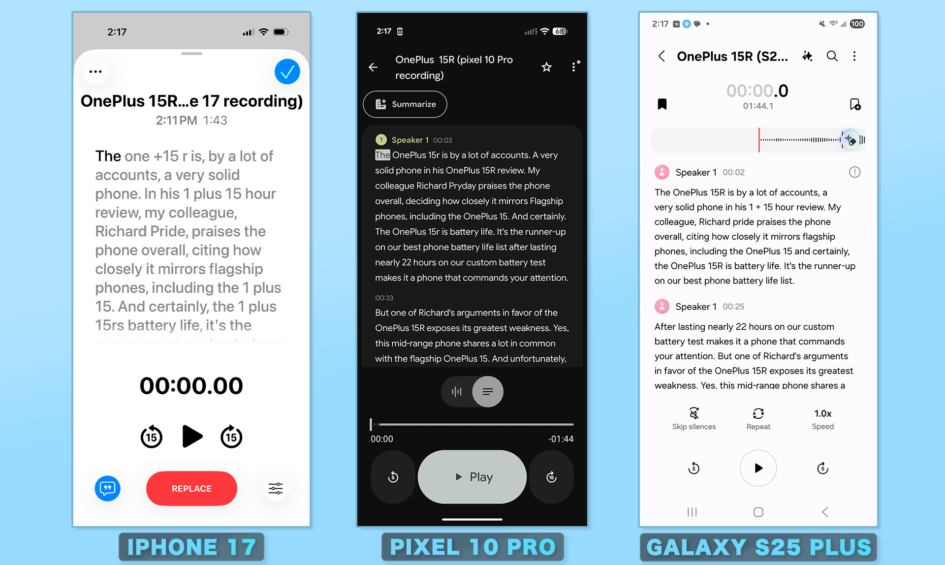 Transcription face-off.