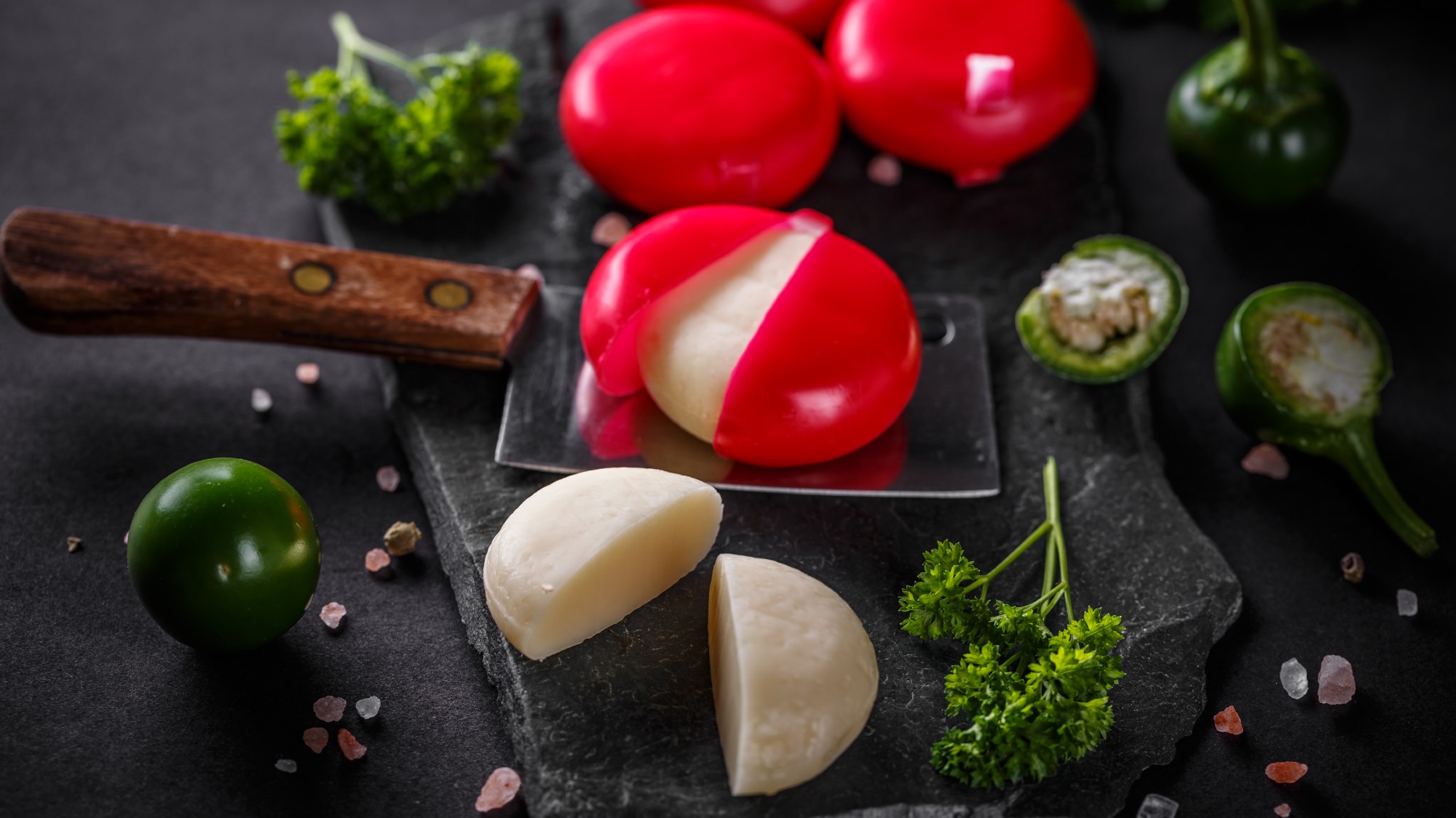 Babybels on a serving platter