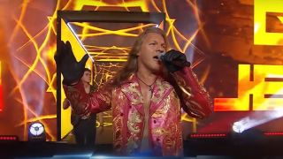 Chris Jericho singing for the crowd in AEW