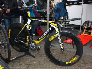Marco Pinotti's (HTC-Columbia) Scott Plasma 3 is still undergoing final testing before being released as a production model.