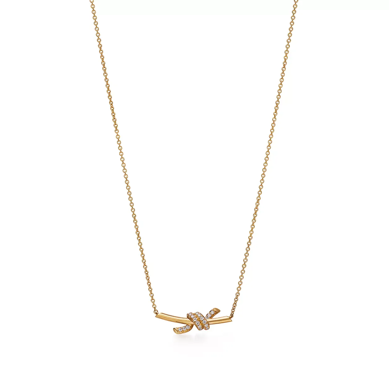 Tiffany &amp;amp; Co., Tiffany Knot Small Pendant in Yellow Gold with Diamonds