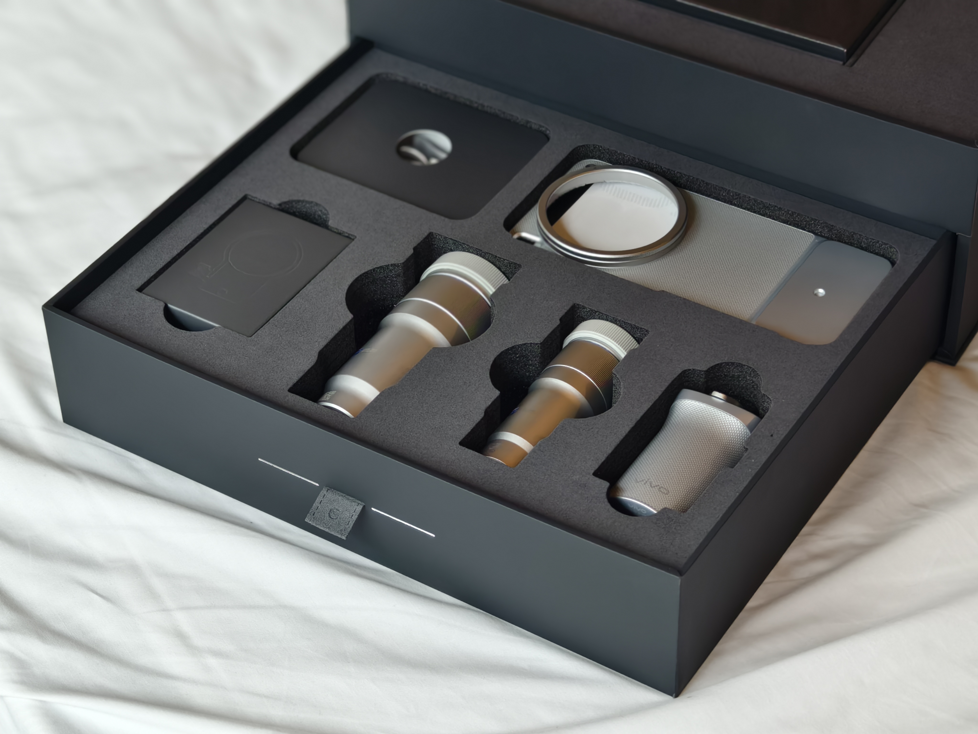 Vivo X300 Ultra's camera kit in its box.