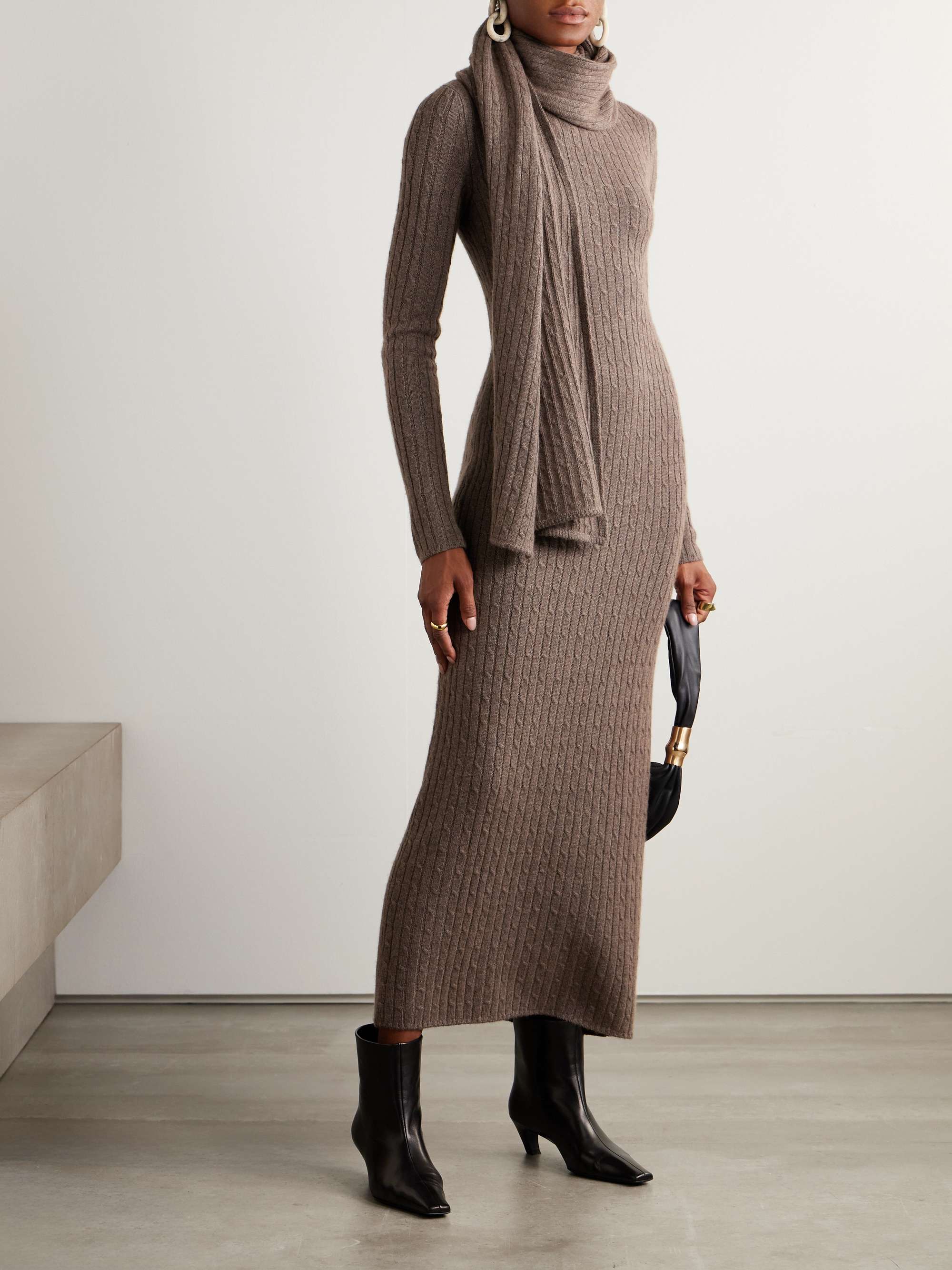 Natacha Cable-Knit Wool and Cashmere-Blend Dress