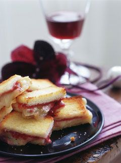 Xmas Canapés: Brie and cranberry croque monsieur