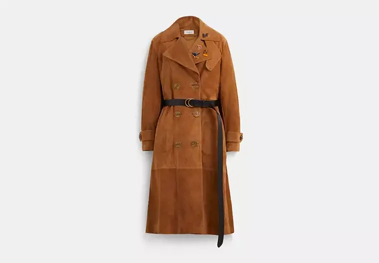 Coach, Upcrafted Suede Trench Coat