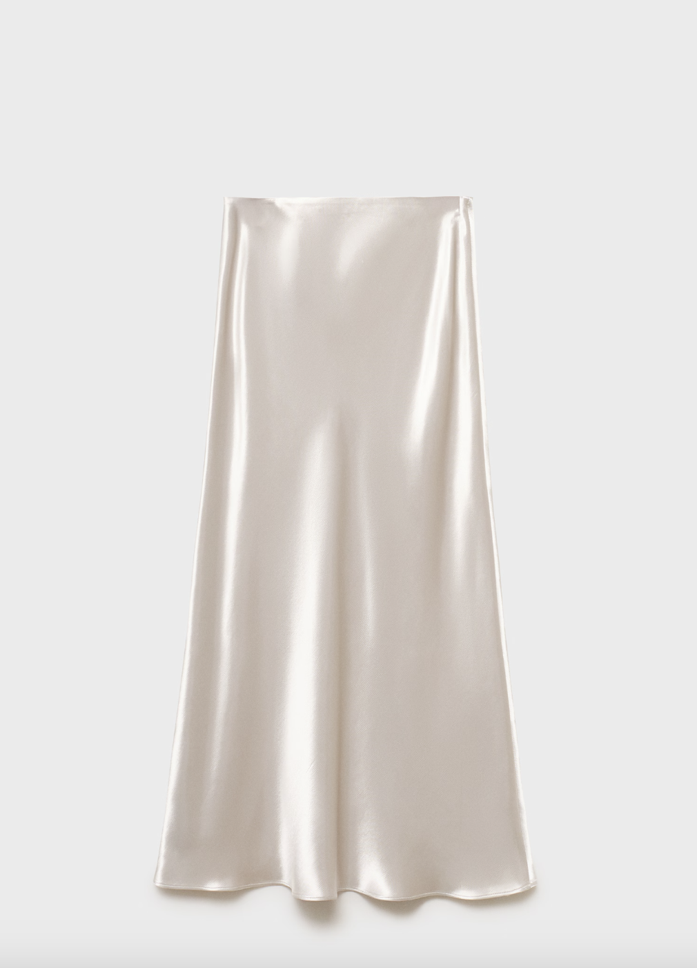 a satin skirt in front of a plain backdrop