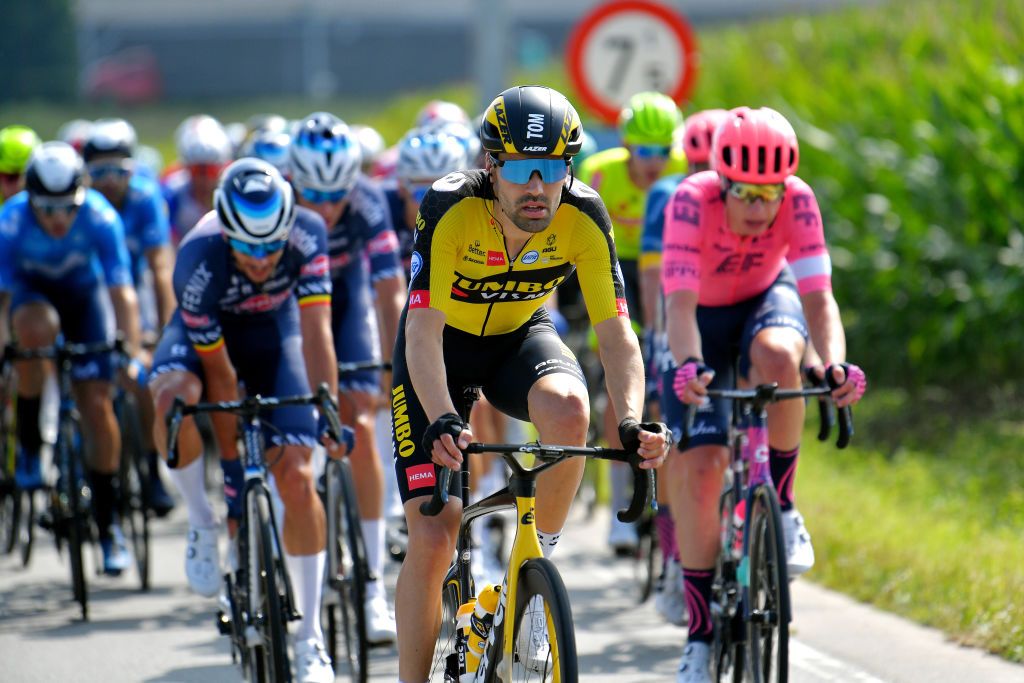 ARDOOIE BELGIUM SEPTEMBER 02 Tom Dumoulin of Netherlands and Team Jumbo Visma competes during the 17th Benelux Tour 2021 Stage 4 a 1661km stage from Aalter to Ardooie BeneluxTour on September 02 2021 in Ardooie Belgium Photo by Luc ClaessenGetty Images