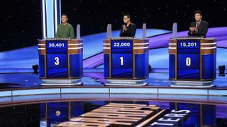 James Holzhauer, Andrew He and Matt Amodio on Jeopardy! Masters