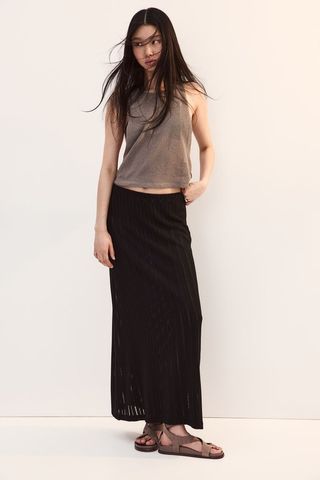 H&M Ladder-Stitch-Look Knit Skirt