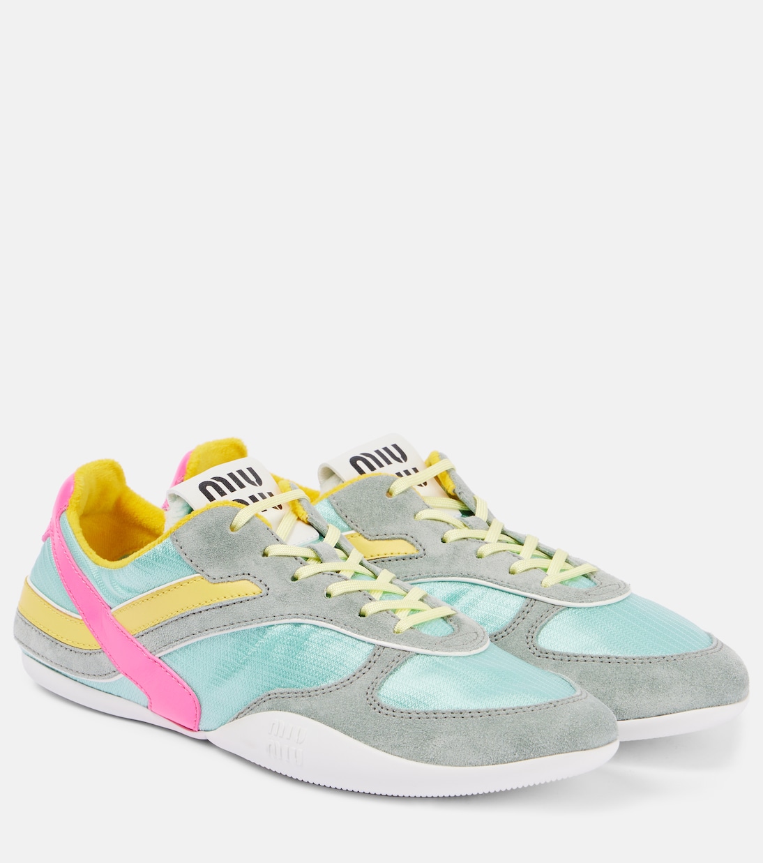 Gymnasium Suede and Technical Sneakers in Multicoloured - Miu Miu