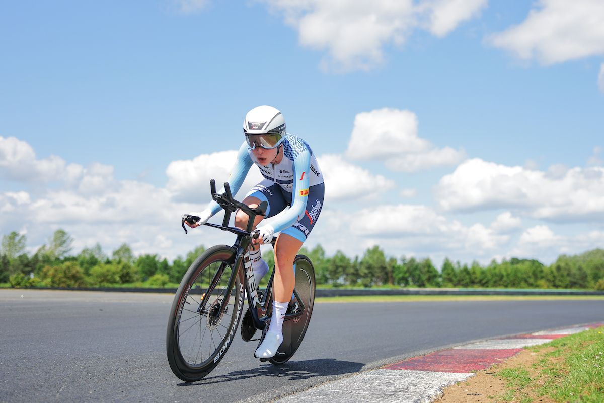 Picture by Alex Whitehead/SWpix.com - 21/06/2023 - Cycling - 2023 British National Road Championships - Croft Circuit, Darlington, England - Women's Elite Time Trial - Elynor Backstedt of TREK &acirc; SEGAFREDO