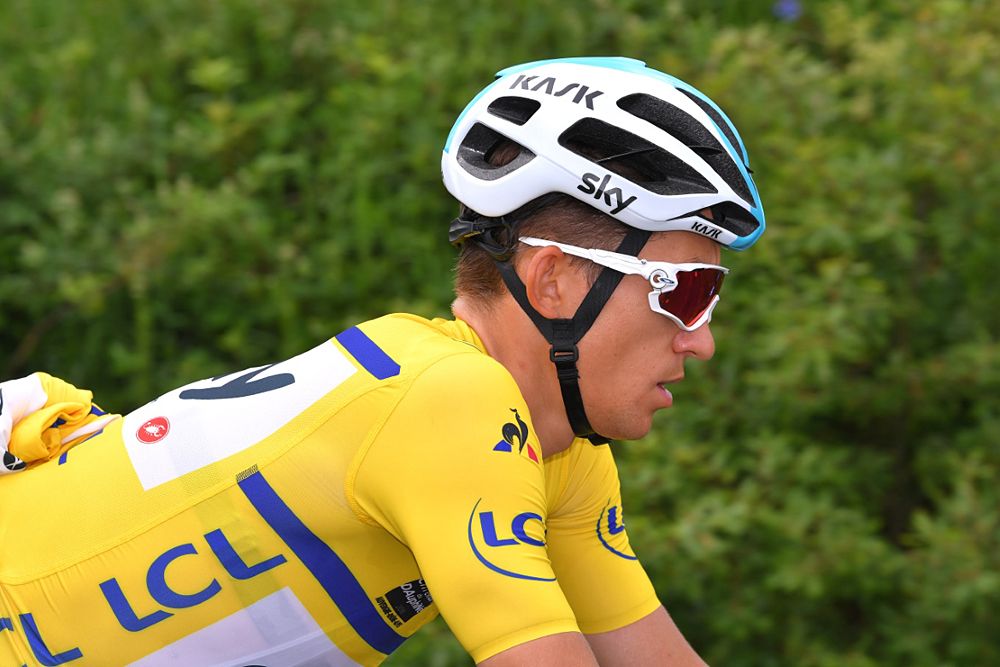 Michal Kwiatkowski (Team Sky) in the yellow jersey at Criterium du Dauphine