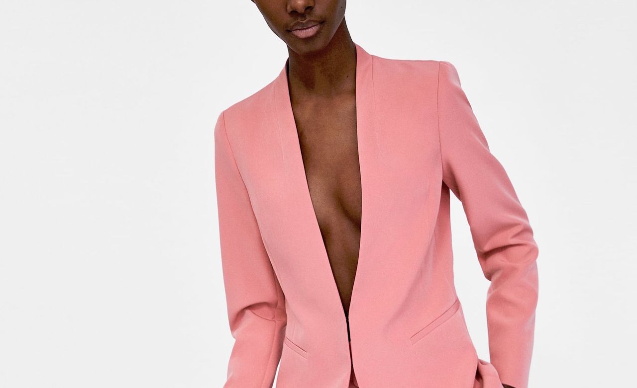 zara pink suit