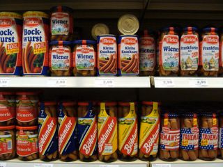 sausage aisle at a supermarket