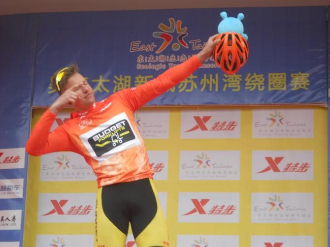 Sam Witmitz (Team Budget Forklifts) enjoys his moment on the podium