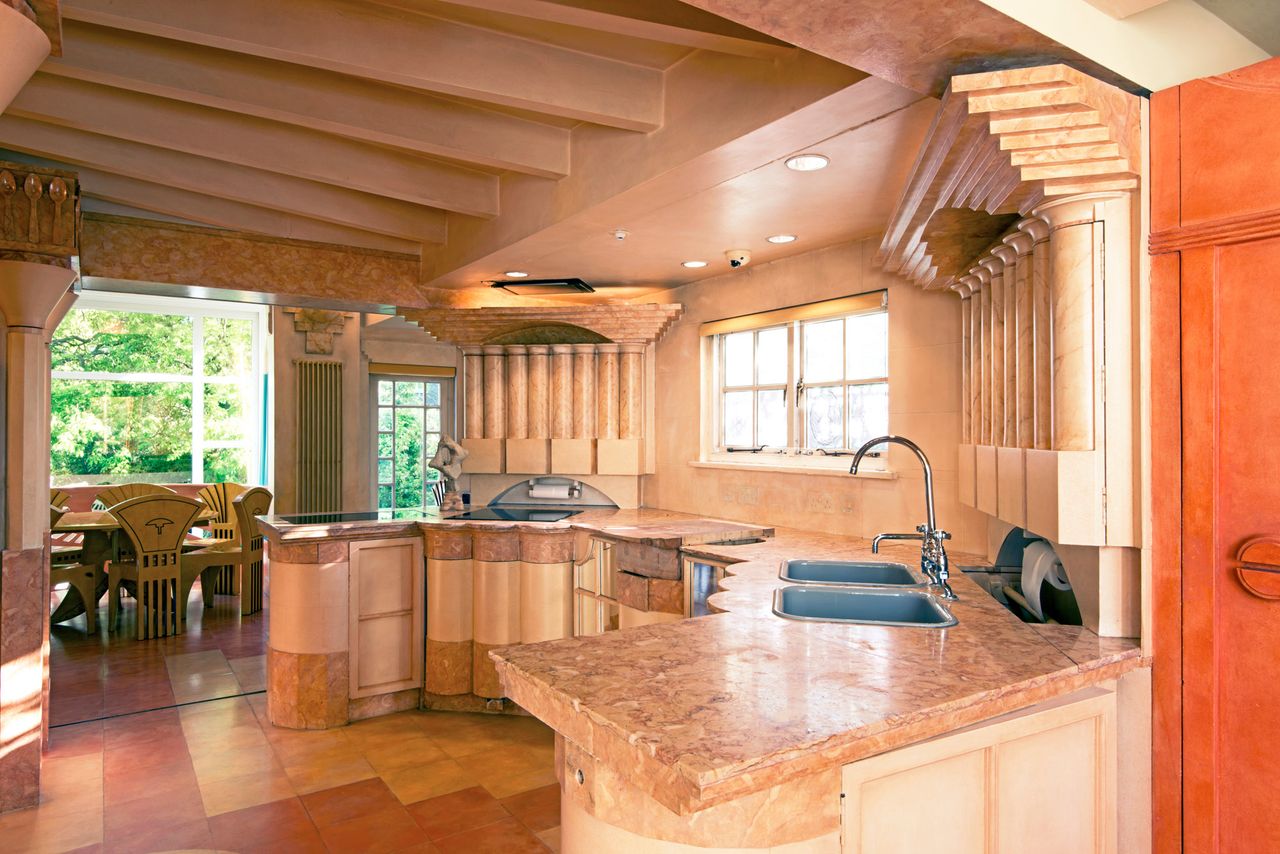 kitchen at at Charles Jencks&#039; Cosmic House which is now turned into museum