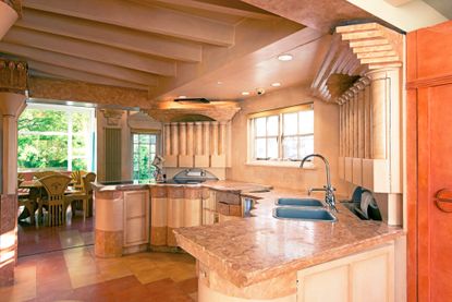 kitchen at at Charles Jencks' Cosmic House which is now turned into museum