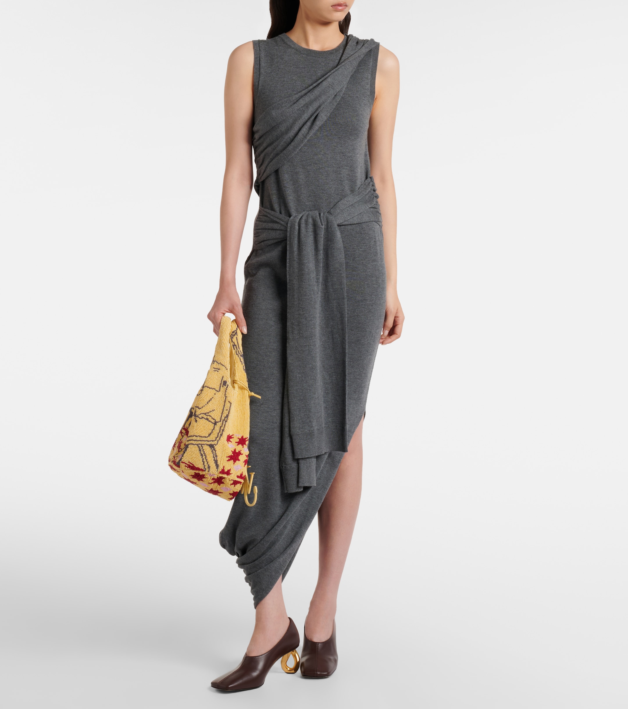 jw anderson grey knitted work dress