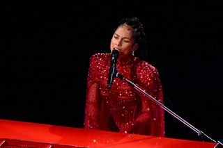 Alicia Keys at the Super Bowl Halftime Show