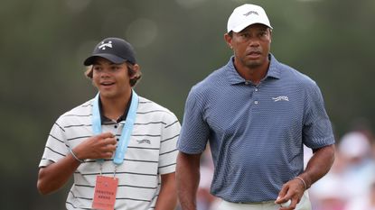 Charlie Woods and Tiger at the US Open