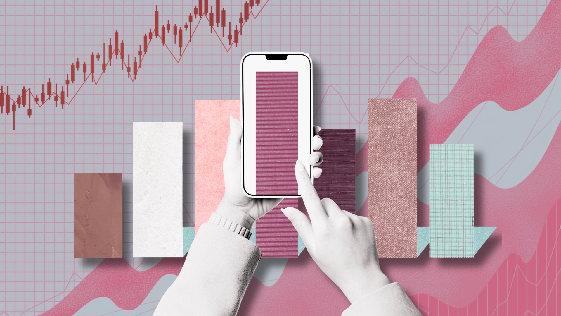 Person investing in top stocks, funds and investment trusts on a smartphone