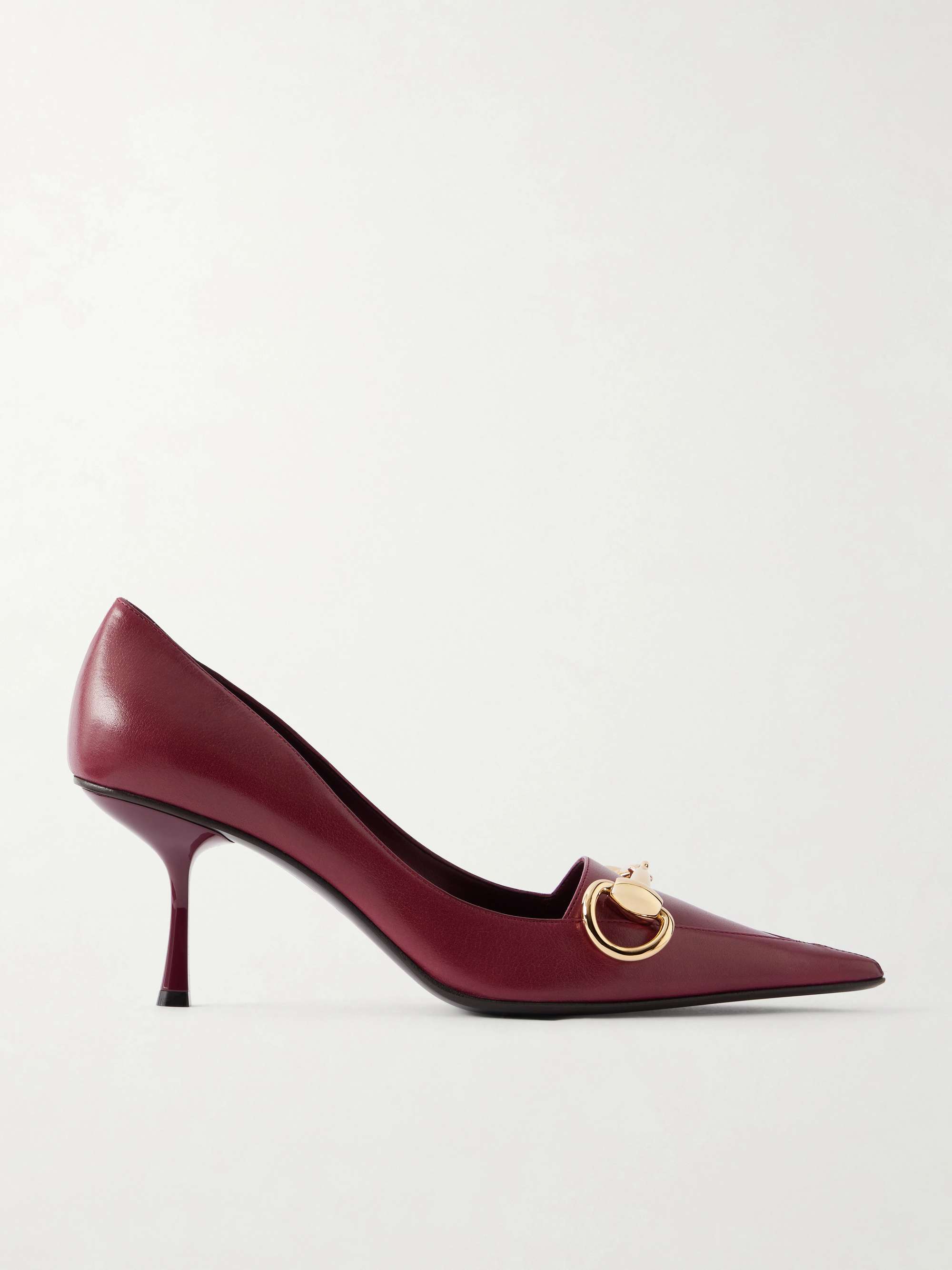 Horsebit-Embellished Leather Pumps