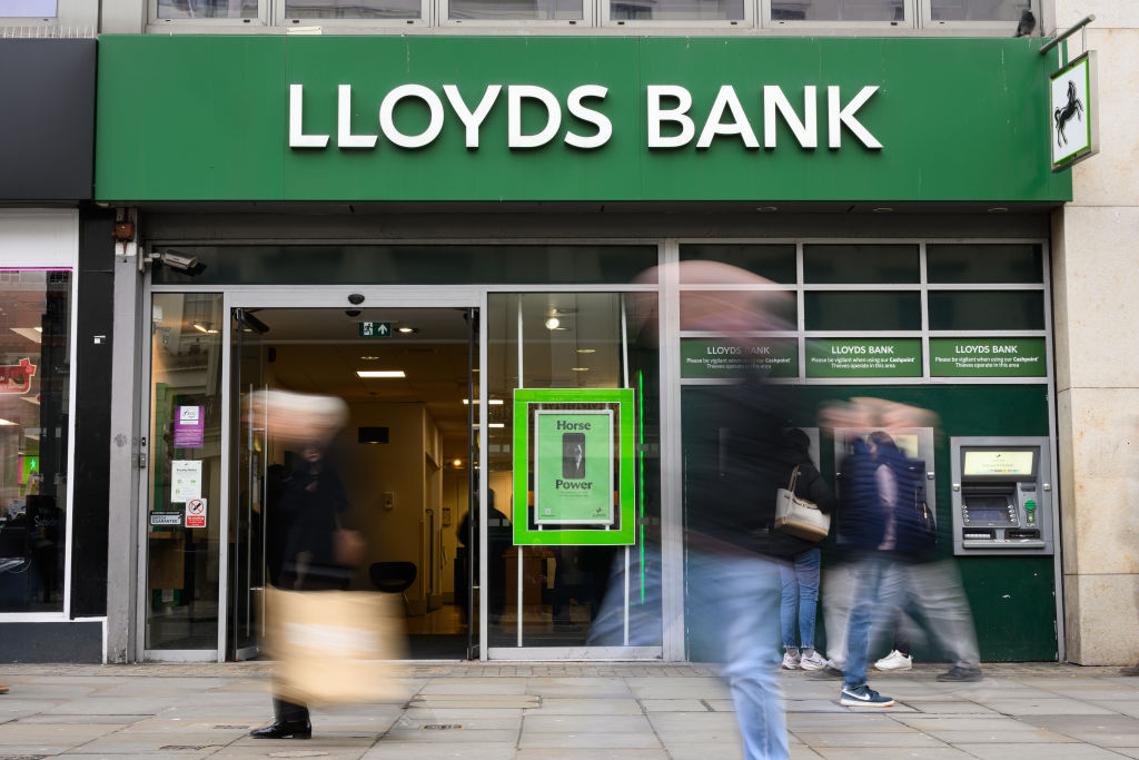 General view of the exterior of a branch of the Lloyds bank chain
