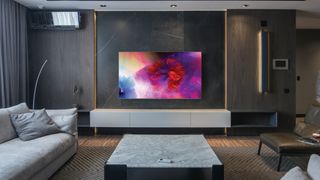 Hisense H8G TV hanging in living room