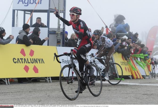 Tejay van Garderen (BMC) wins Volta Ciclista a Catalunya stage 4 in the fog and snow flurries on the Vallter 2000 summit finish
