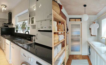 Before and after: galley kitchen becomes utility room