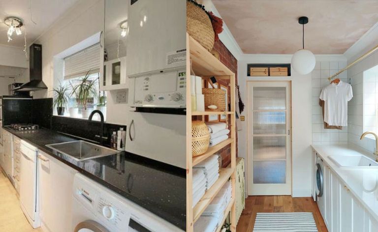 Real Costs A Tiny Galley Kitchen Becomes An Airy Utility Room For Less Than 1k Homes Real Costs A Tiny Galley Kitchen, How Much Would A Galley Kitchen Cost