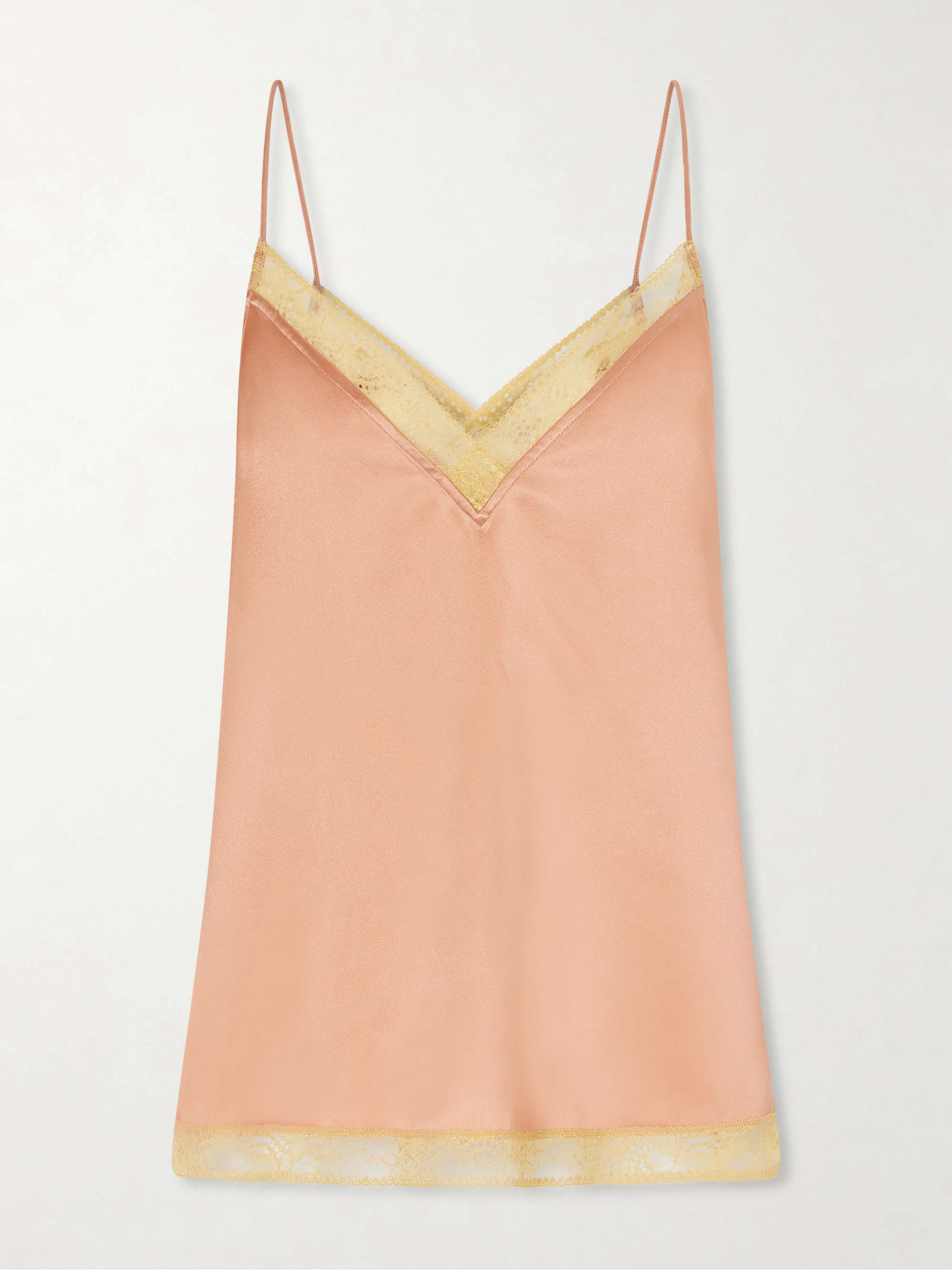 Instant Lace-Trimmed Silk-Satin Camisole