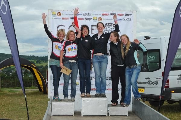 Women's duo overall TransWales podium