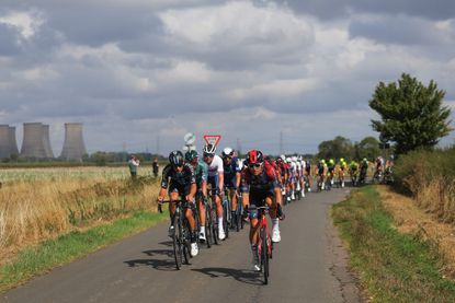 shot of the peloton on stage five of the 2022 Tour of Britain