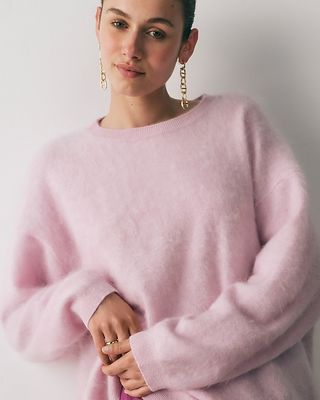 Brushed Cashmere Relaxed Crewneck Sweater