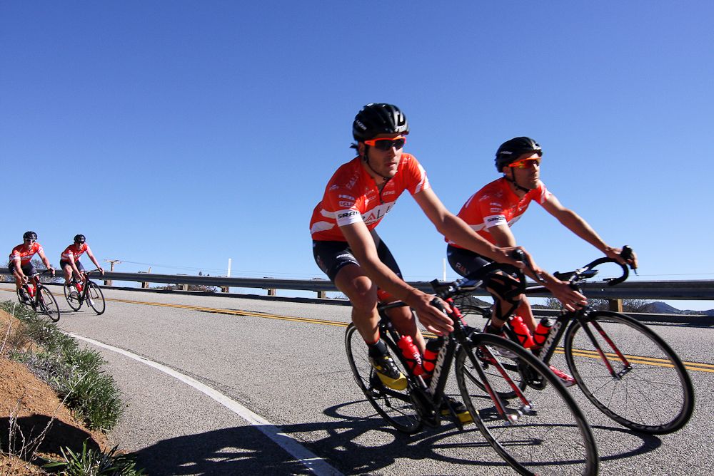 Pierrick Naud and Jesse Anthony descend in the Malibu canyons.