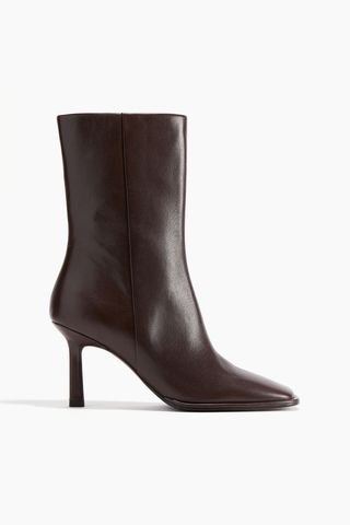 Heeled Leather Ankle Boots