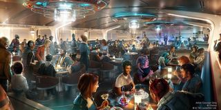 Star Wars Galactic Starcruiser Crown of Corellia dining room concept art