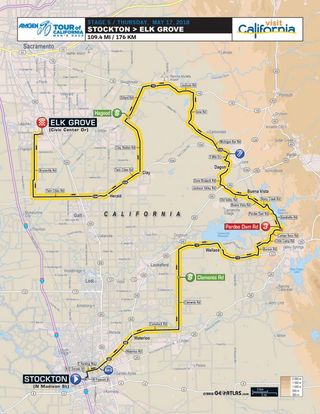 Stage 5 of the 2018 Tour of California from Stockton to Elk Grove