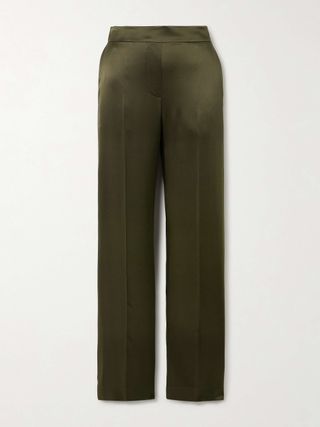 Tova Silk-Satin Straight-Leg Pants