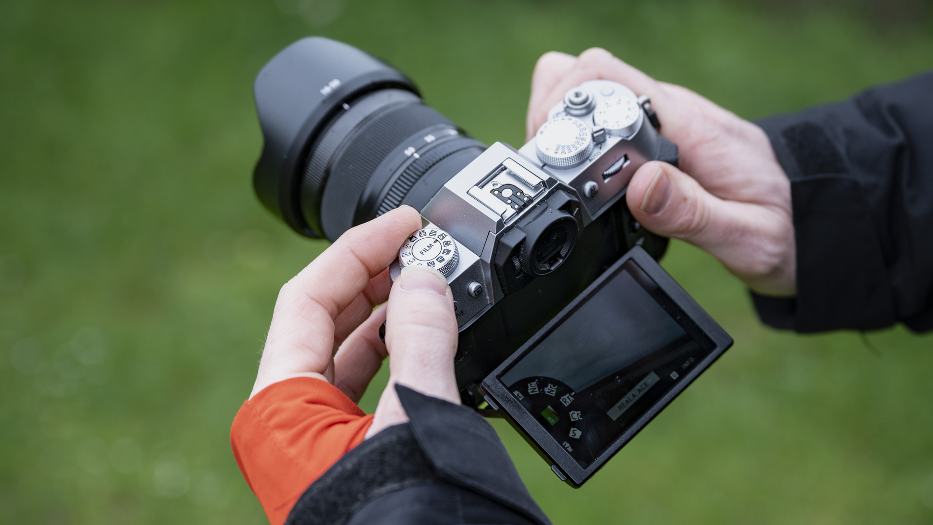 Rear tilt touchscreen of the Fujifilm X-T50 camera