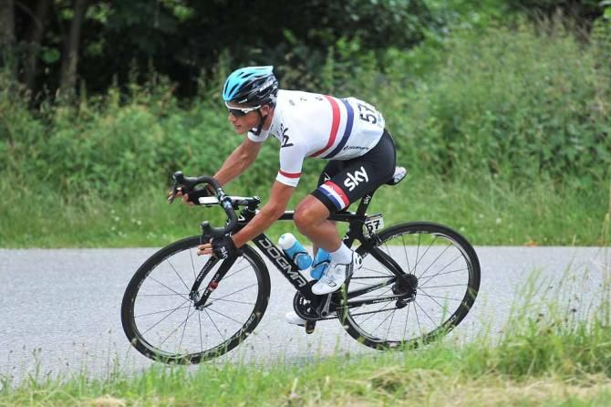 Peter Kennaugh (Sky) in his new British champion's kit