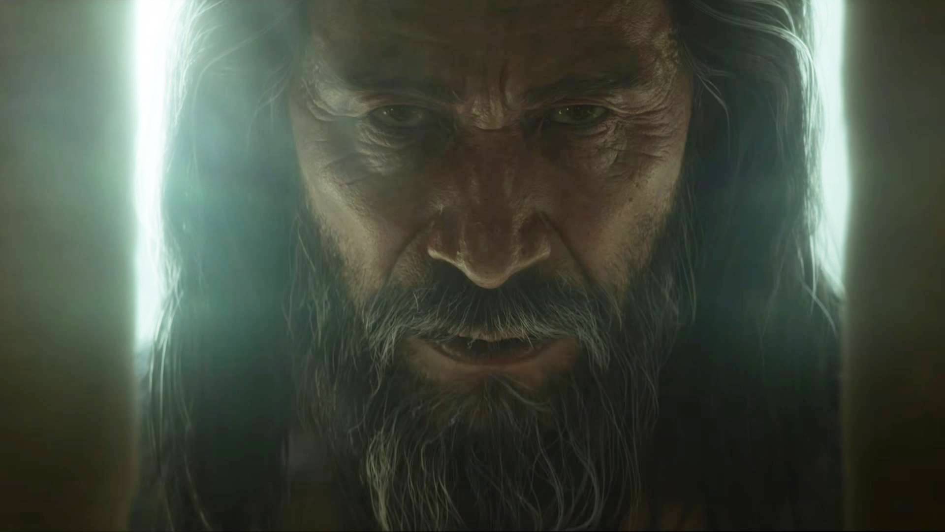 Diablo 4 Lord of Hatred opening cinematic screenshot shows an elderly man with long hair.