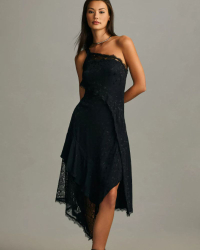 By Anthropologie One Shoulder Asymmetrical Lace Midi Dress: was £160now £48 at Anthropologie (save £112)