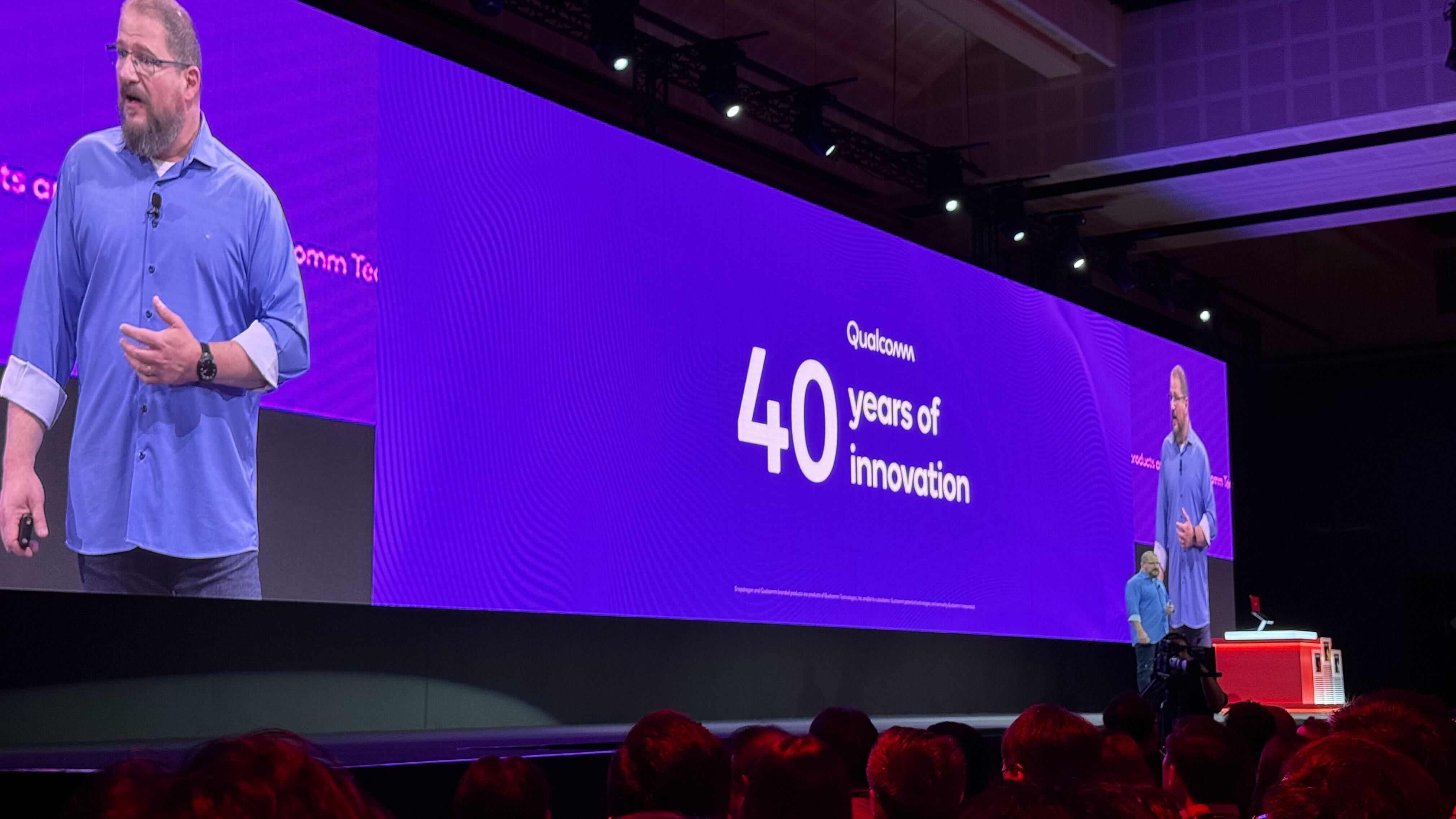 Qualcomm CEO Cristiano Amon on stage at Computex in Taipei, Taiwan.
