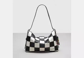 Black/chalk Alter/ego Shoulder Bag in Checkerboard Upcrafted Leather