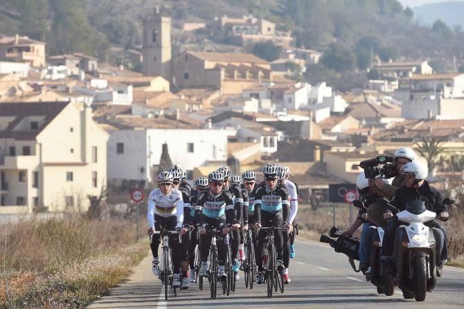 Etixx-QuickStep train in Calpe, Spain.