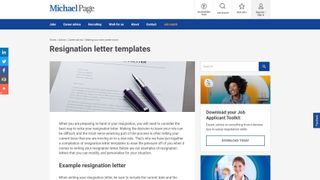 Michael Page Resignation Letter Examples