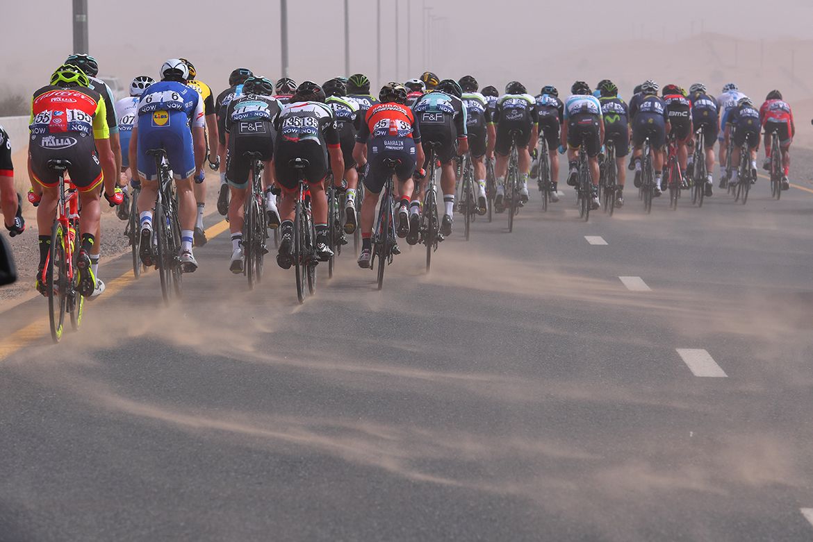 Sand moves across the roads