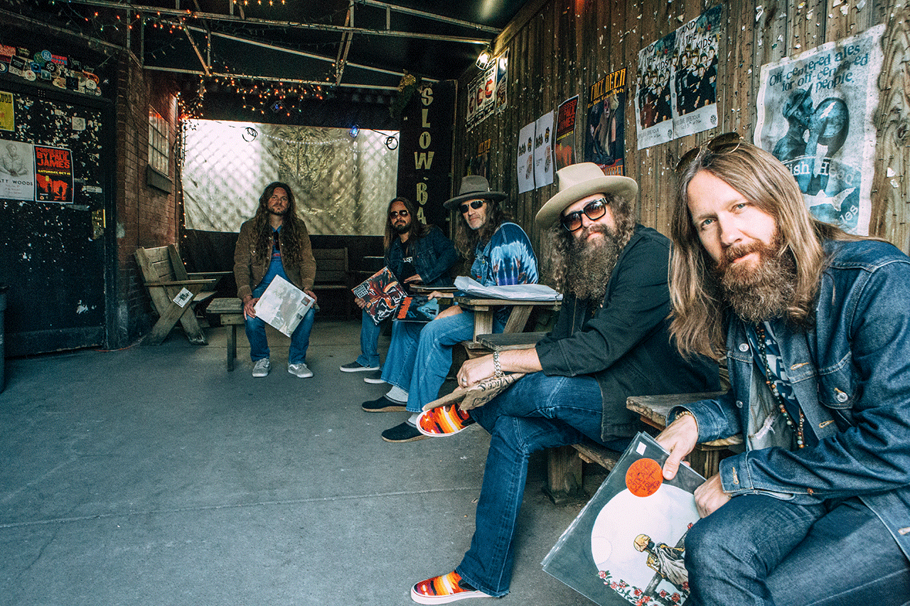 Happy shoppers: Blackberry Smoke are all fans of vinyl